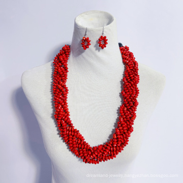 Woven 6-Stranded Lopa Necklace W/kukui Nuts